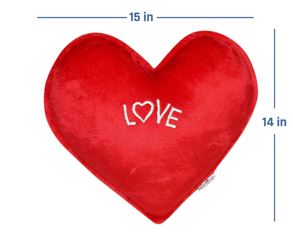 Oscar Home Soft Love Heart Shape Soft Cushion Pillow Toy (Red Color) | Grocsy