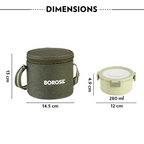 Borosil Glory Green Stainless Steel Lunch Box with Bag | Grocsy