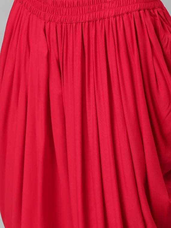 Cheera Women’s Red Dhoti Pant CH10D | Grocsy