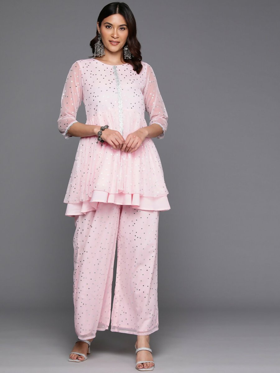 Ahalyaa Women's Traditional Wear Co-ods - Pink | Grocsy