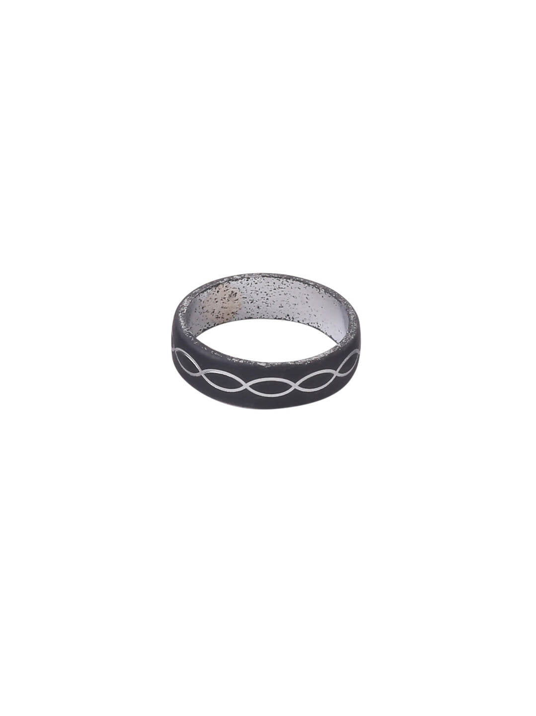 NVR Men's Black Metal Ring | Grocsy