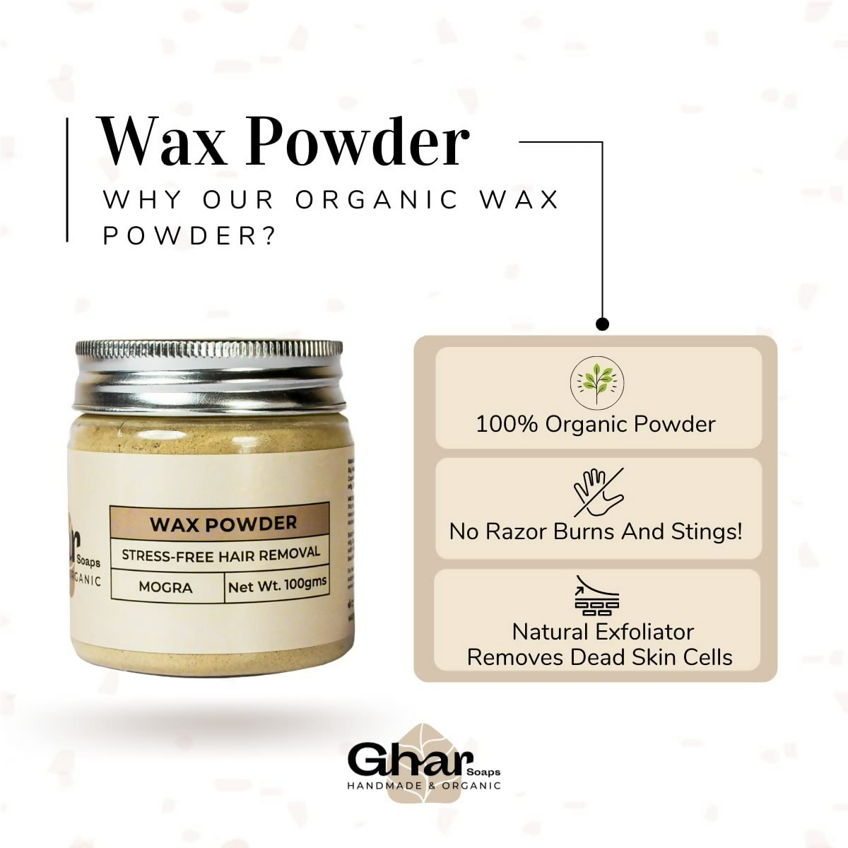Ghar Soaps Organic Wax Hair Removal Powder Combo | Grocsy