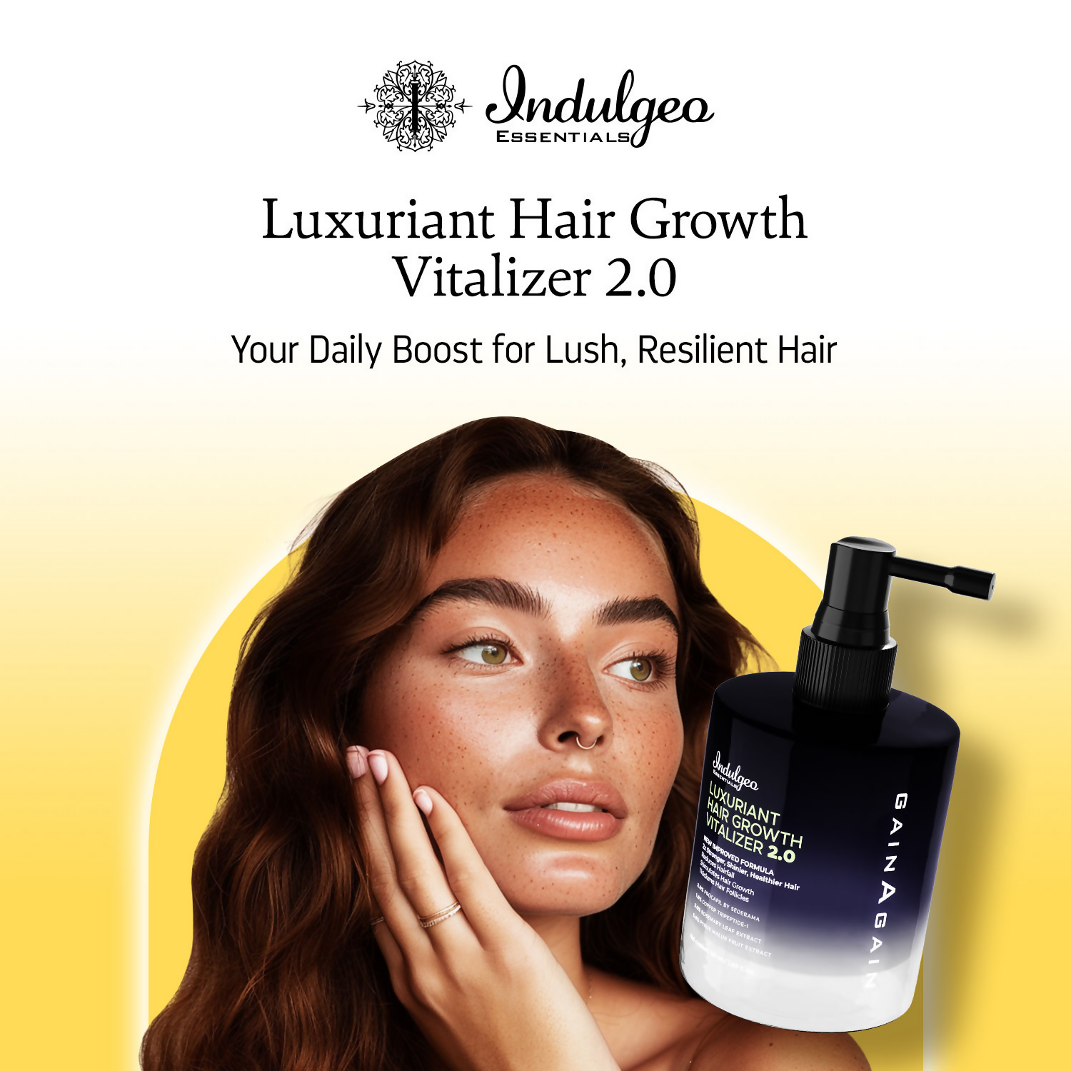 Indulgeo Essentials Luxuriant Hair Vitalizer 2.0 - Non Oily Serum For Hair Growth | Grocsy