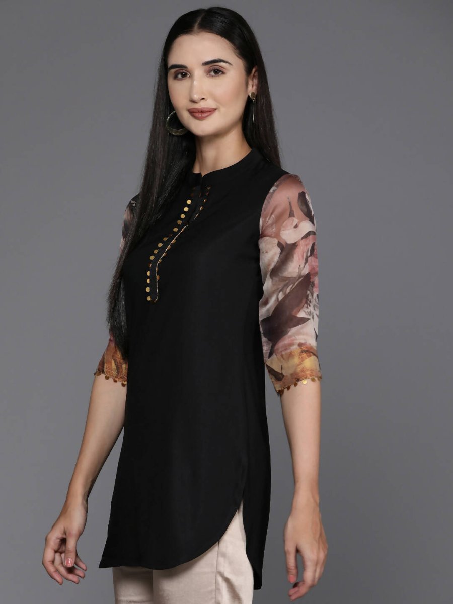 Ahalyaa Women's Traditional wear Tunic - Black | Grocsy