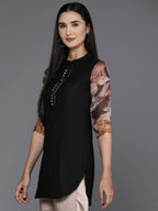 Ahalyaa Women's Traditional wear Tunic - Black | Grocsy