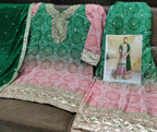 Vastranavya Bandhej Printed Chinon Chiffon Embroidered Sequins Pakistani Suit | Grocsy