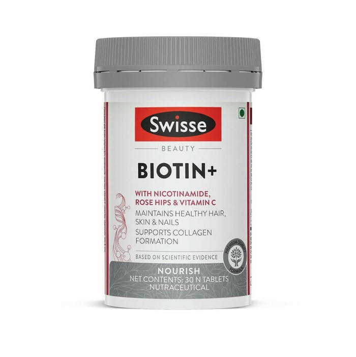 Swisse Biotin+ With Nicotinamide, Rosehip & Vitamin C | Grocsy