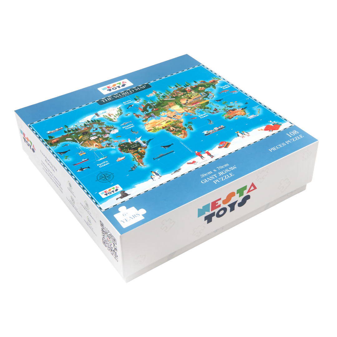 Nesta Toys World Map Jigsaw Puzzle for Kids, Jumbo Floor Puzzle, Educational Toy (6+ Years) | Grocsy