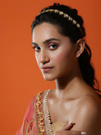 Gold-Polished Green Kundan Head Jewellery - Ruby Raang | Grocsy