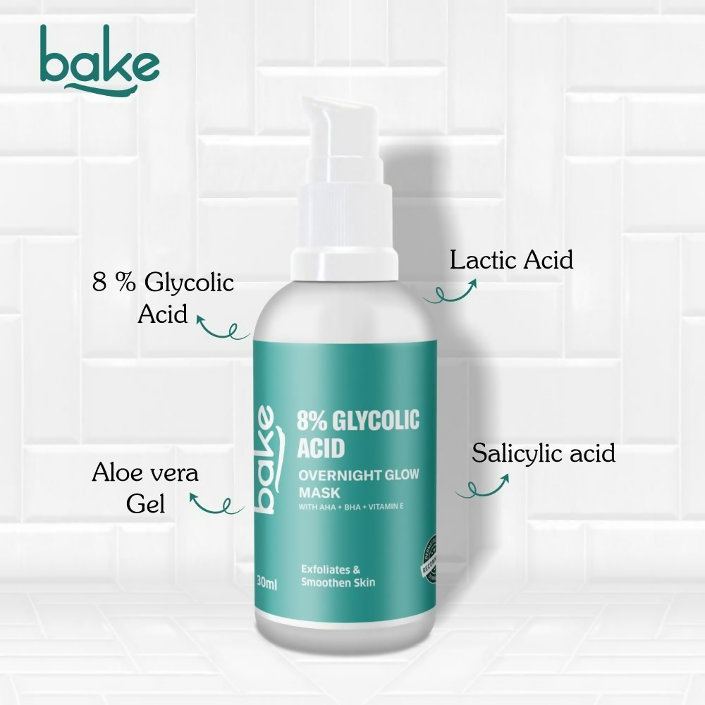 Bake 8% Glycolic Acid Overnight Glow Mask Serum | Grocsy