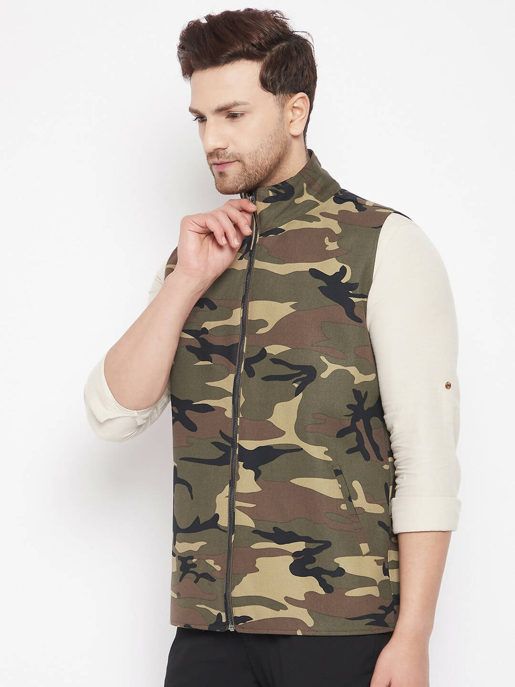 Even Apparels Multi Cotton Men Woven Nehru Jacket | Grocsy