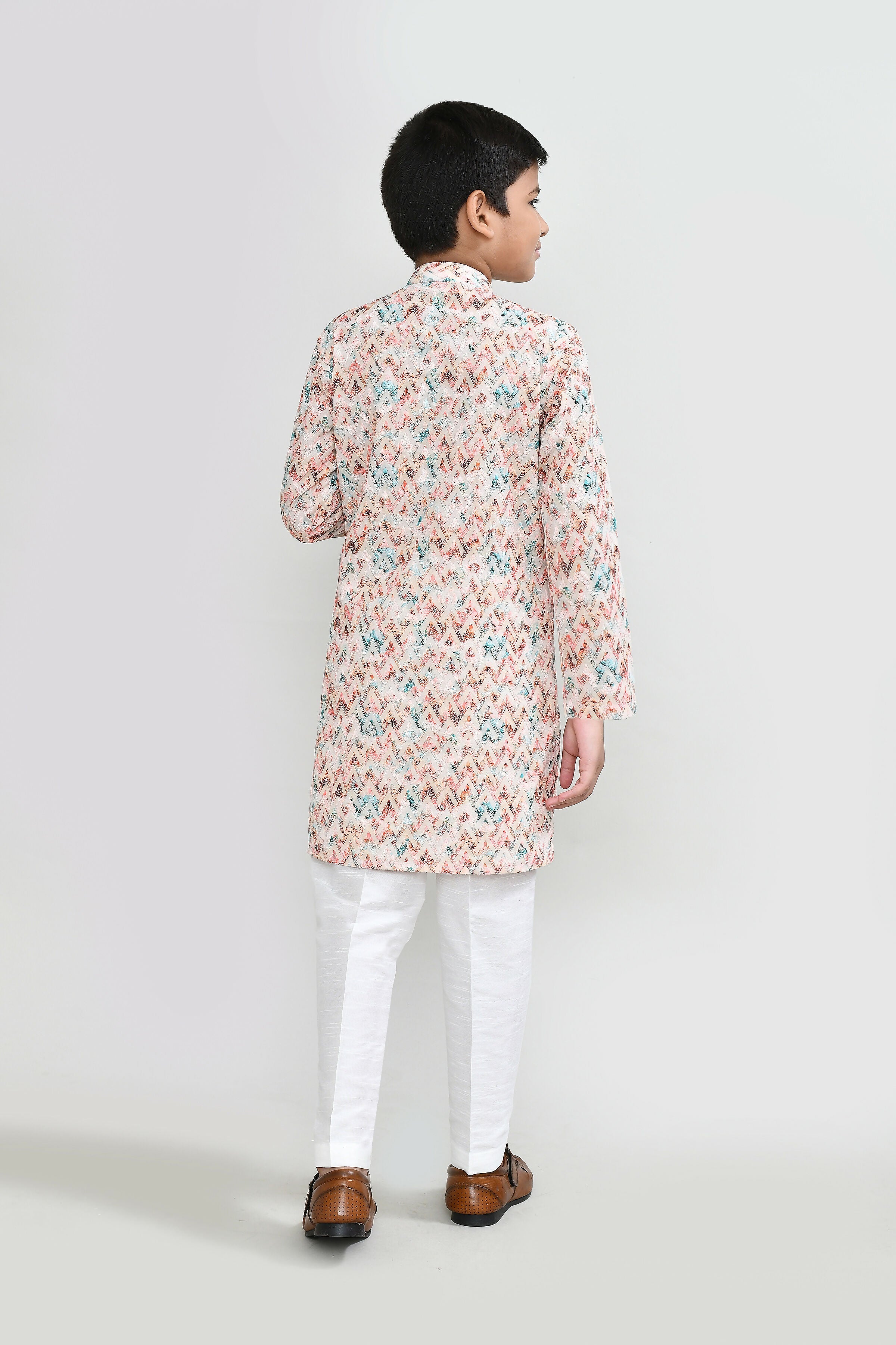 Joban Fashion Cotton Multicolor Kurta With Straight Fit Pant | Grocsy