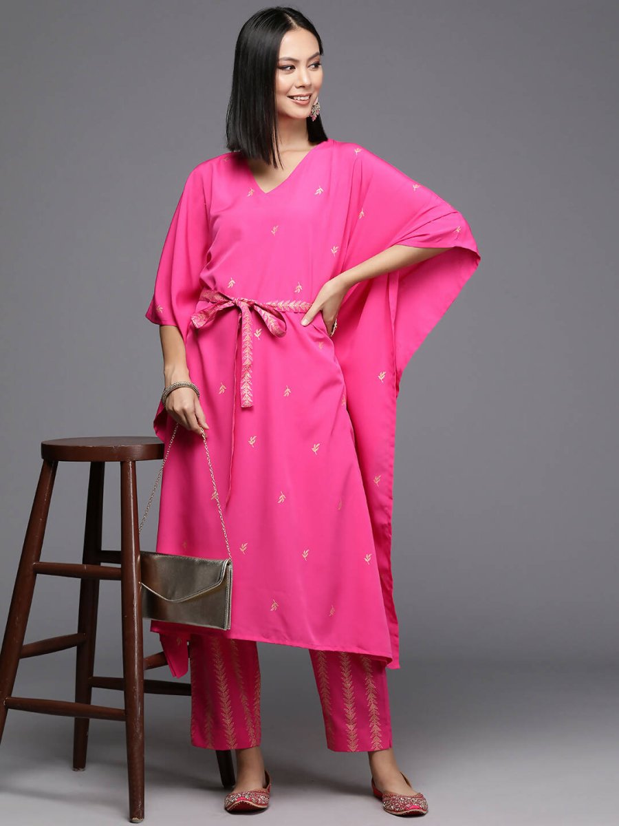 Ahalyaa Women's Traditional wear Kurta Set - Pink | Grocsy