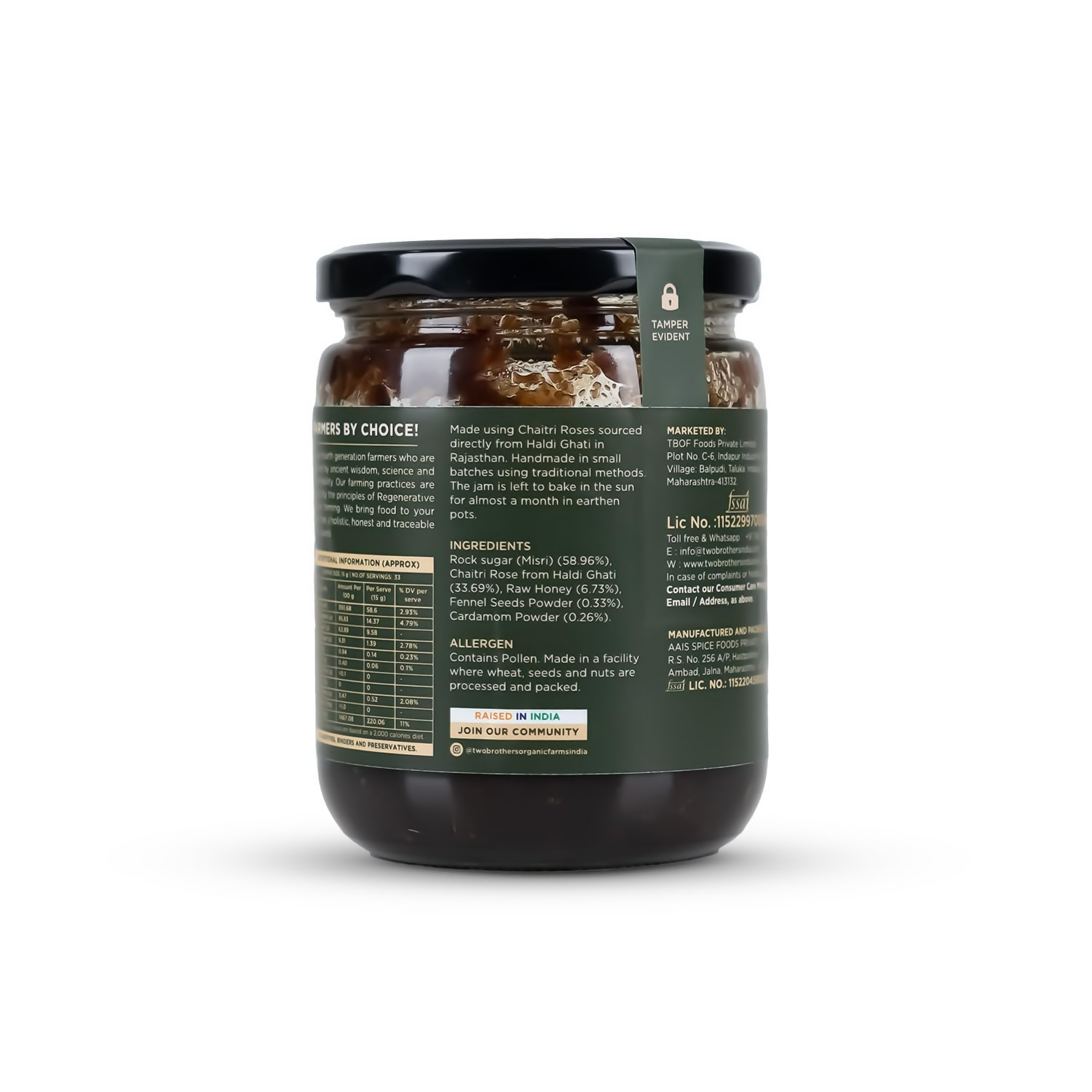 Two Brothers Organic Farms - Natural Gulkand | Grocsy