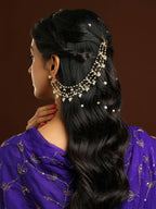 Ruby Raang Gold Pearl Ear Chains (set of 2) | Grocsy