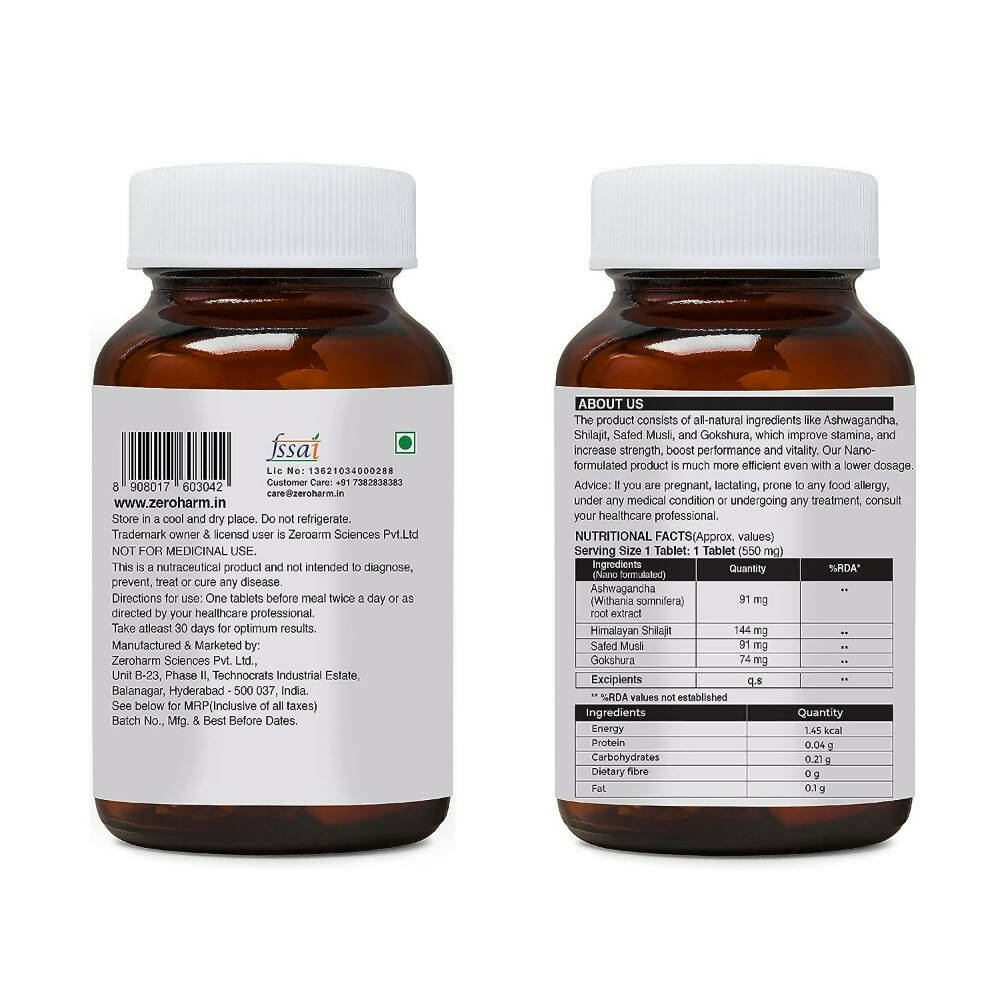 Zeroharm Nano Himalayan Sj With Ashwagandha, Safed Musli | Grocsy