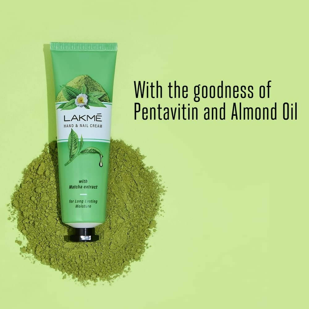 Lakme Hand & Nail Cream With Matcha, Pentavitin And Almond Oil | Grocsy