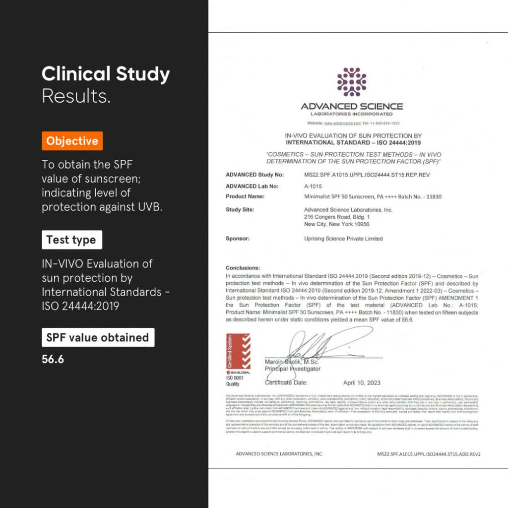 Minimalist Sunscreen SPF 50 PA++++ With Multi-Vitamin For Reducing Photoaging & No White Cast | Grocsy