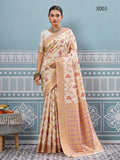 Shree Shyam Fashion Cream Silk Saree | Grocsy