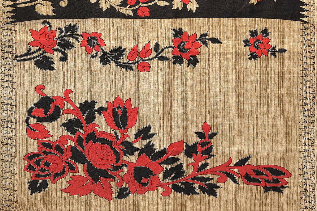 Vamika black Printed Art Silk Saree | Grocsy