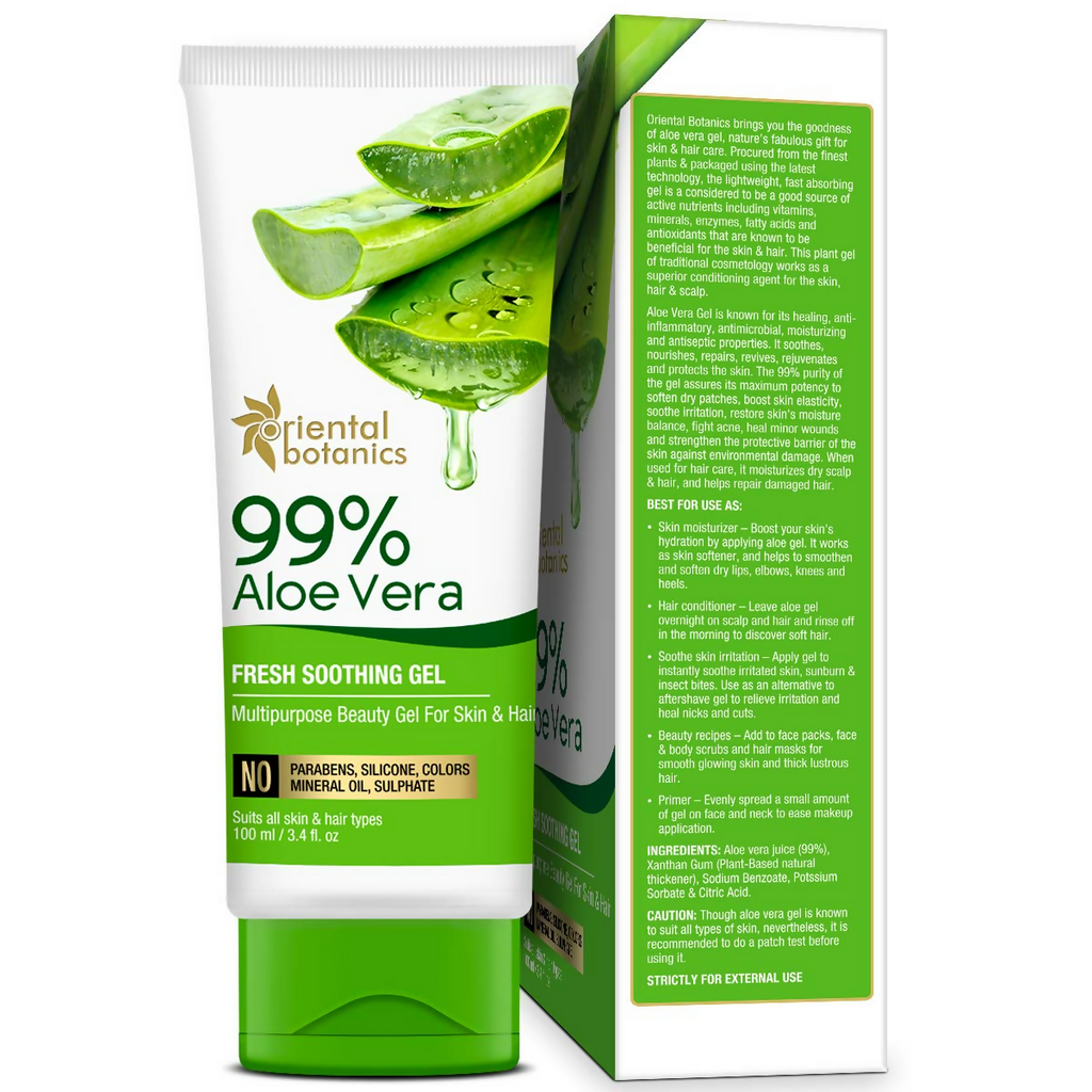 Oriental Botanics 99% Aloe Vera Fresh Soothing Gel For Skin & Hair | Grocsy
