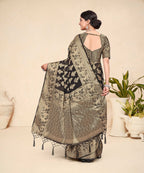 Black Viscose Weaving Designer Saree - Vandini | Grocsy