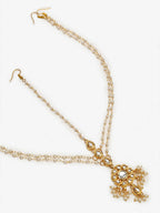 Gold-Polished White Kundan Studded Matha Patti - Ruby Raang | Grocsy
