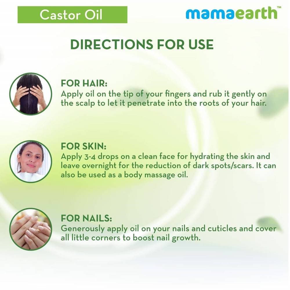 Mamaearth Castor Oil For Skin , Hair and Nails | Grocsy