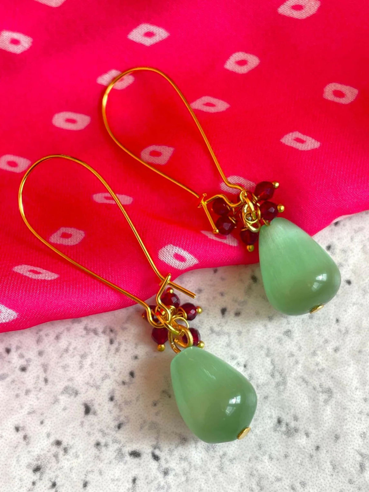 Joban Fashion Women C Green Monalisa Stone With Cheed Earring | Grocsy