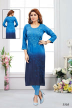 Joban Fashion Muslin Blue Color Kurta Set | Grocsy