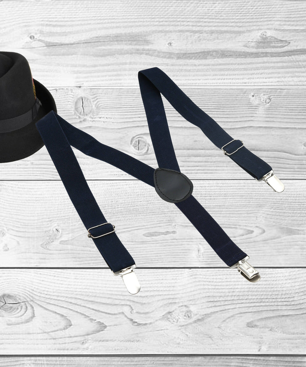 Manet Boys Solid Suspenders - Navy Blue | Grocsy