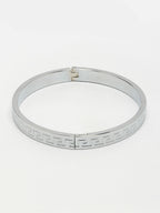 NVR Men's Silver-Plated Stainless Steel Kada Bracelet
