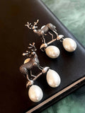Joban Fashion Deer Oxidized Pearl Earring