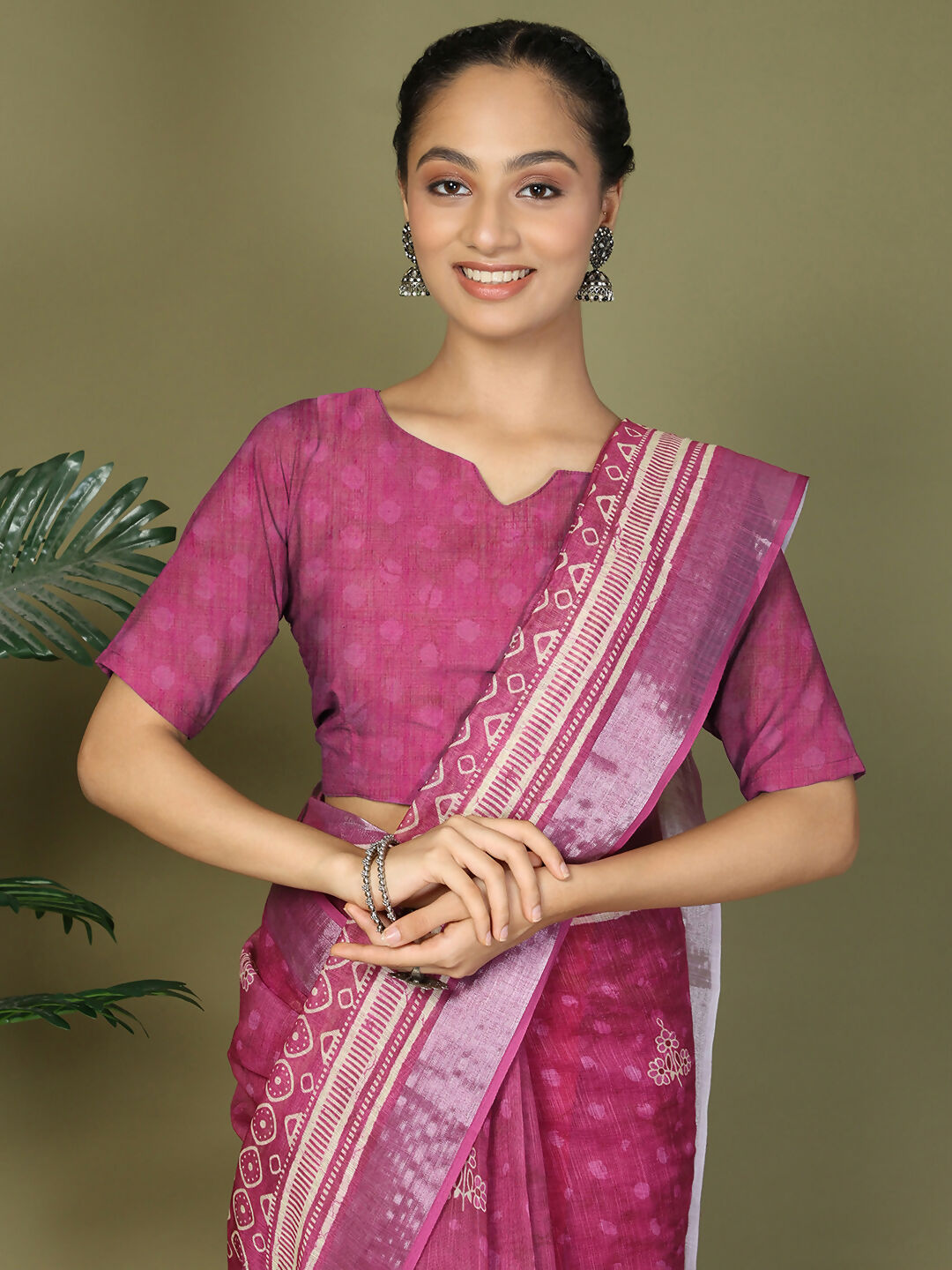 Shree Shyam Fashion Cotton Purple Saree | Grocsy