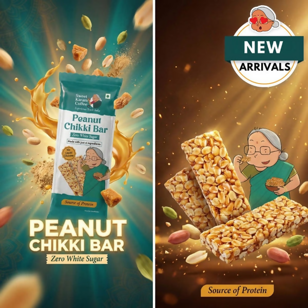Sweet Karam Coffee Peanut Chikki Bar (Zero White Sugar) | Grocsy