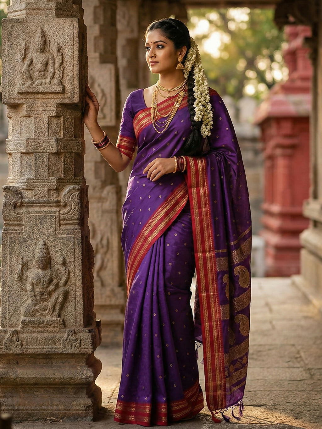 Shree Shyam Fashion Purple Soft Silk Saree | Grocsy