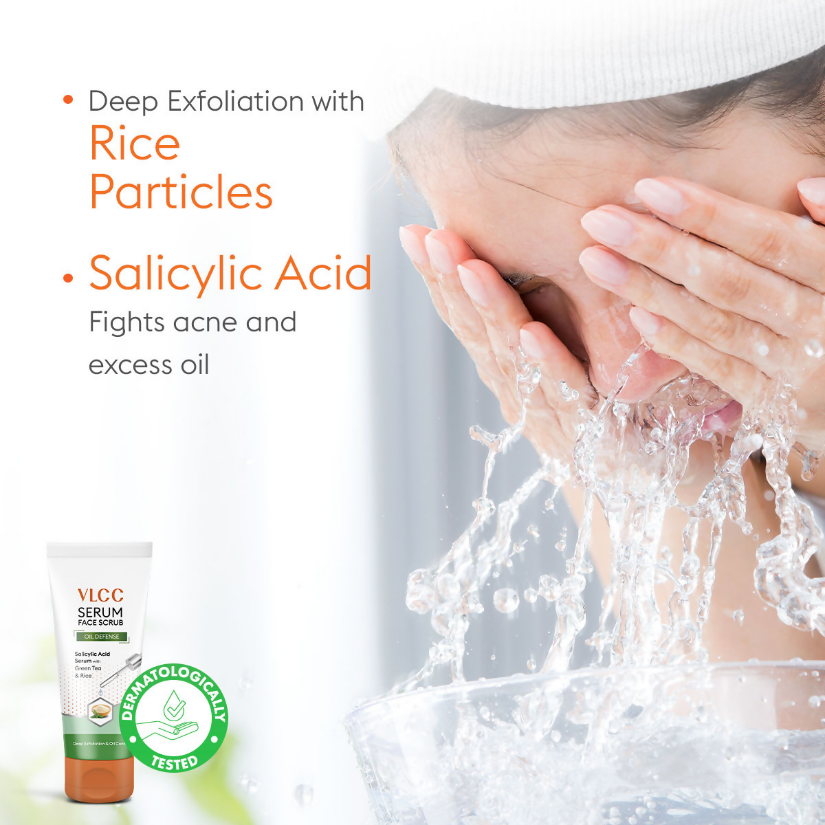 VLCC Oil Defense Scrub With Salicylic Acid Serum Green Tea & Rice | Grocsy