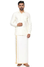 Ramraj Cotton Mens Poly Cotton Cream Colour Full Sleeve Shirt | Grocsy