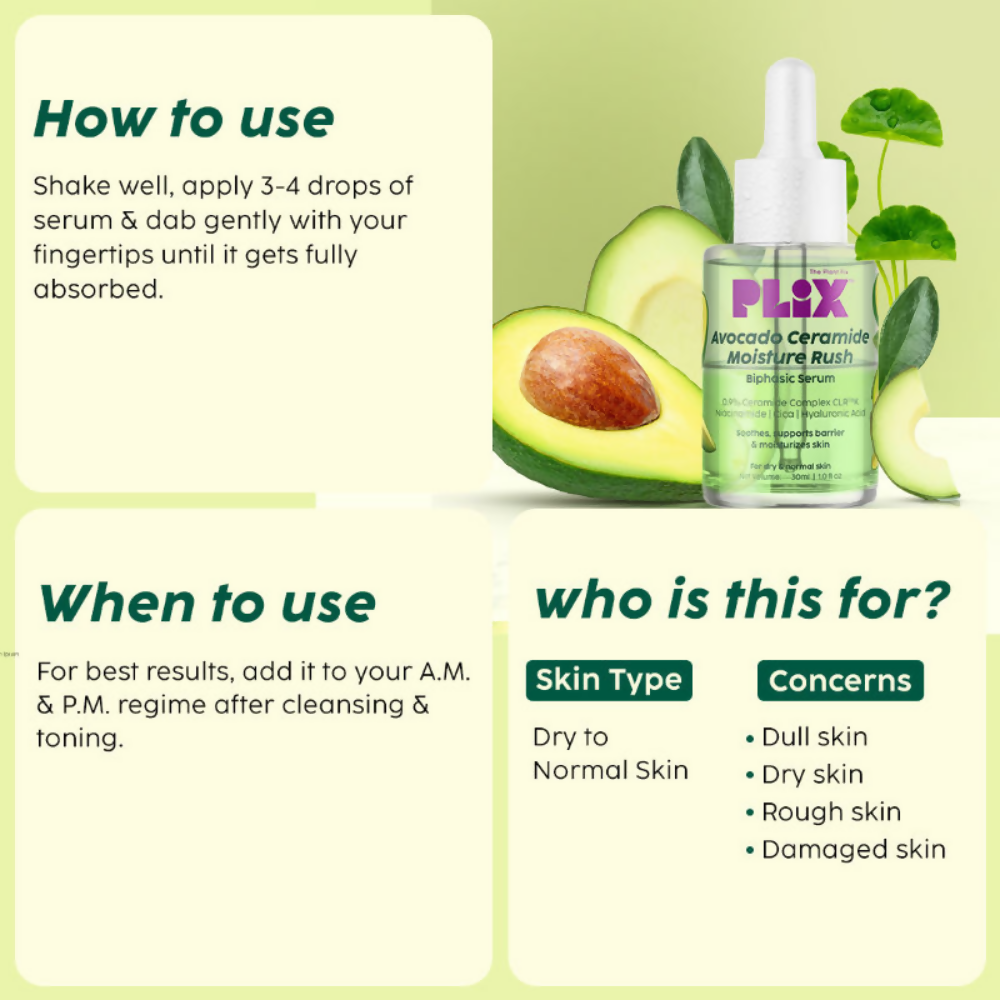 PLIX The Plant Fix Barrier Repair Regime Combo with Avocado Serum & Cleanser | Grocsy