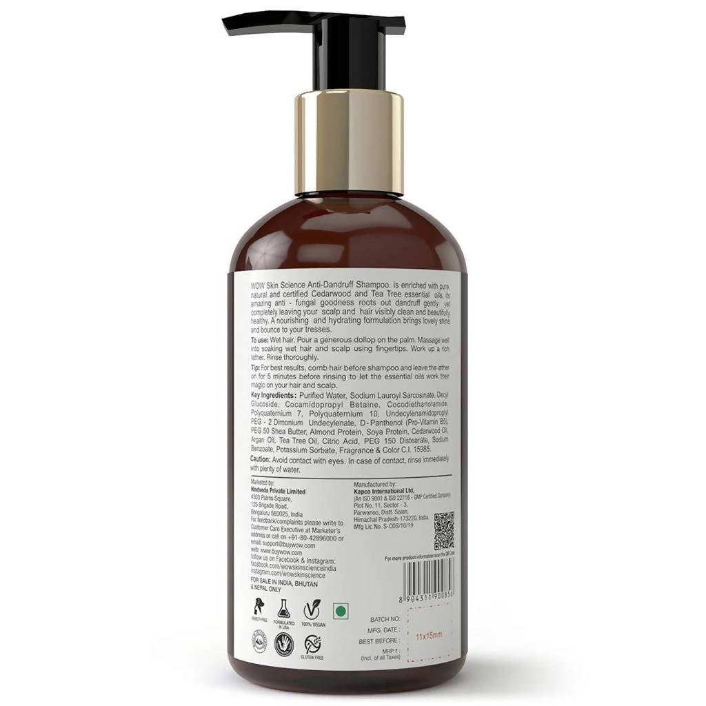 Wow Skin Science Anti-Dandruff Shampoo | Grocsy