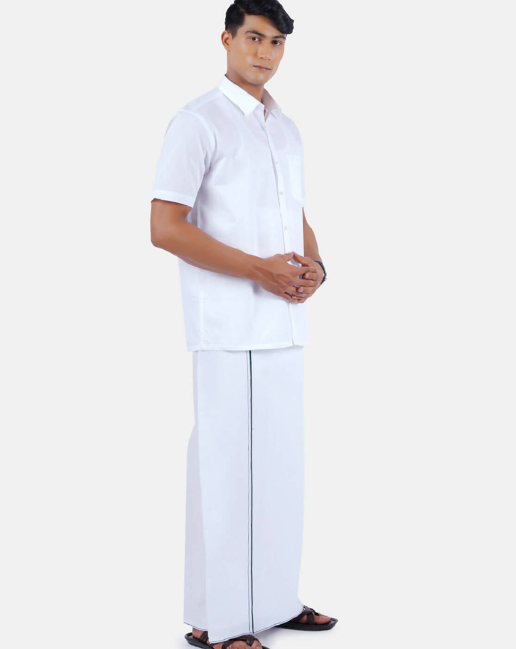 Ramraj Cotton Mens 100% Cotton Half Sleeve White Shirt | Grocsy