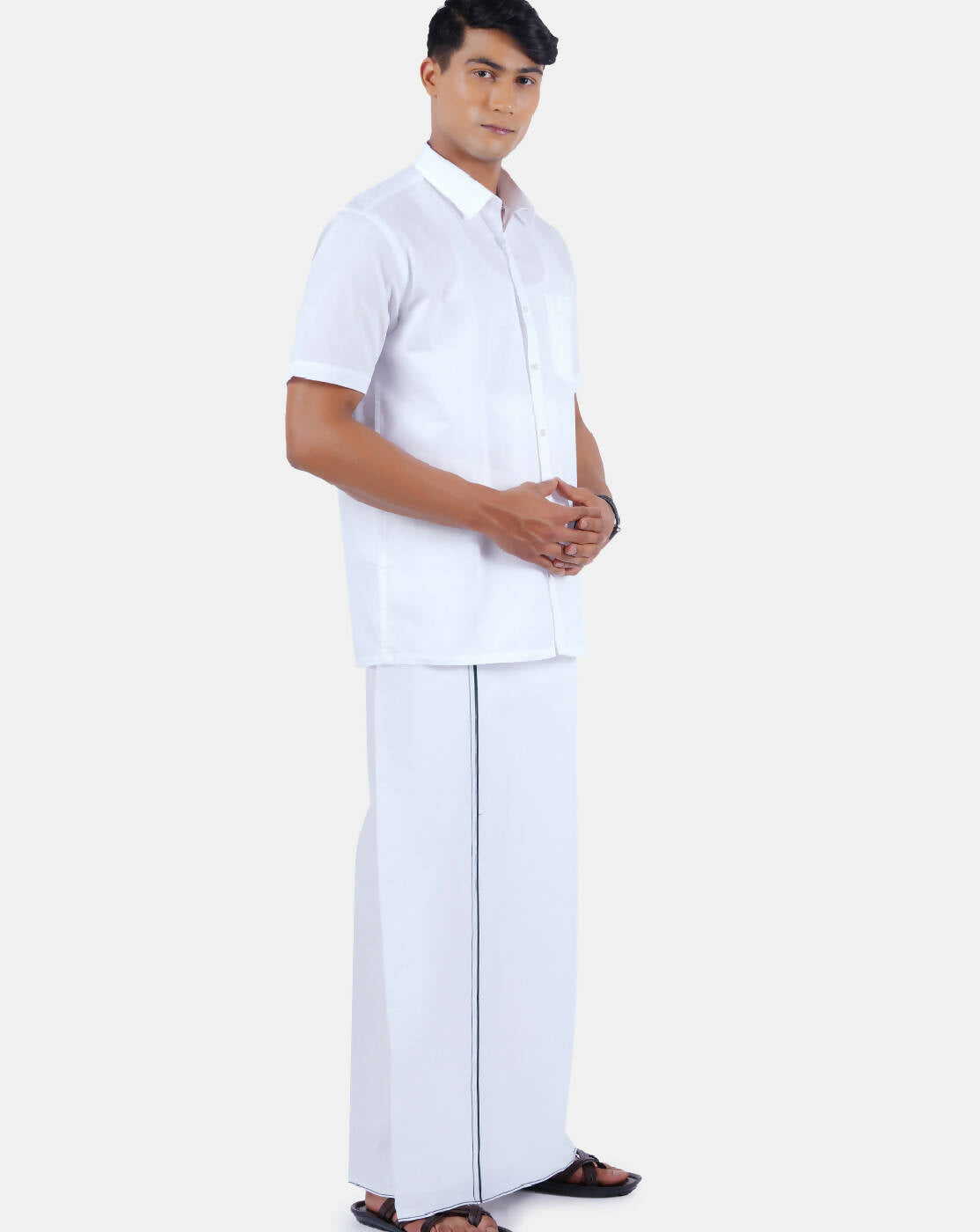 Ramraj Cotton Mens 100% Cotton Half Sleeve White Shirt | Grocsy