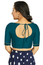 Aastha Fashion Women's Teal Art Silk Designer Party Wear Readymade Blouse | Grocsy