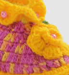 Chutput Kids Woollen Hand Knitted Self Desgin Detailed Booties - Yellow | Grocsy
