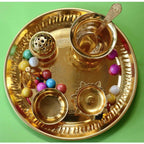Chahat Premium Living Brass Pooja Thali Set | Grocsy