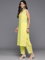 Ahalyaa Women's Traditional wear Kurta Set - Yellow | Grocsy