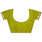 Elora Lime Green Soft Silk Floral Zari Weaving Meenakari Saree With Floral Border | Grocsy