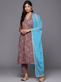 Ahalyaa Women's Traditional wear Kurta Set - Teal Blue | Grocsy
