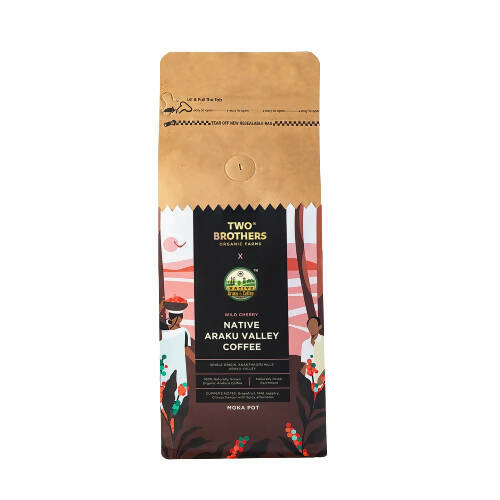 Two Brothers Organic Farms Moka Pot-Native Araku Valley Coffee | Grocsy