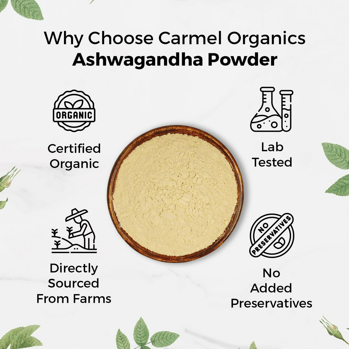 Carmel Organics Ashwagandha Root Powder | Grocsy